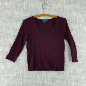 Lauren Ralph Lauren light Sweater Womens L purple 3741